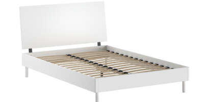 Lit double Forrest en hêtre massif 140 × 200 cm – Blanc