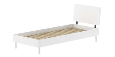 Lit simple Forrest en hêtre massif 90 × 200 cm – Blanc