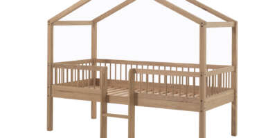 Lit cabane enfant Forrest avec échelle en chêne massif – 90 × 200 cm