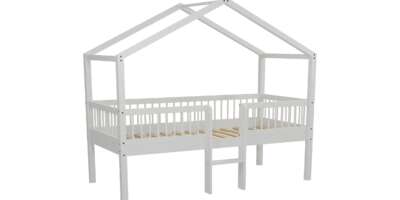 Lit cabane surélevé Forrest avec échelle 90 × 200 cm – Blanc