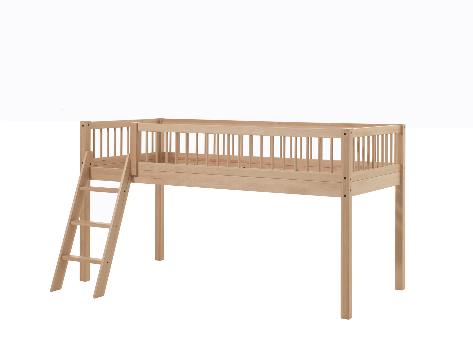 Lit mi-hauteur Forrest en hêtre massif 90 × 200 cm – Image 4