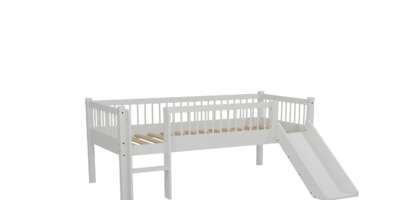 Lit mi-hauteur Forrest avec toboggan 90 × 200 cm – Blanc