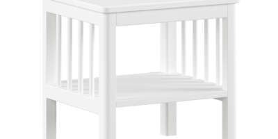 Table de chevet Forrest en hêtre massif – Blanc
