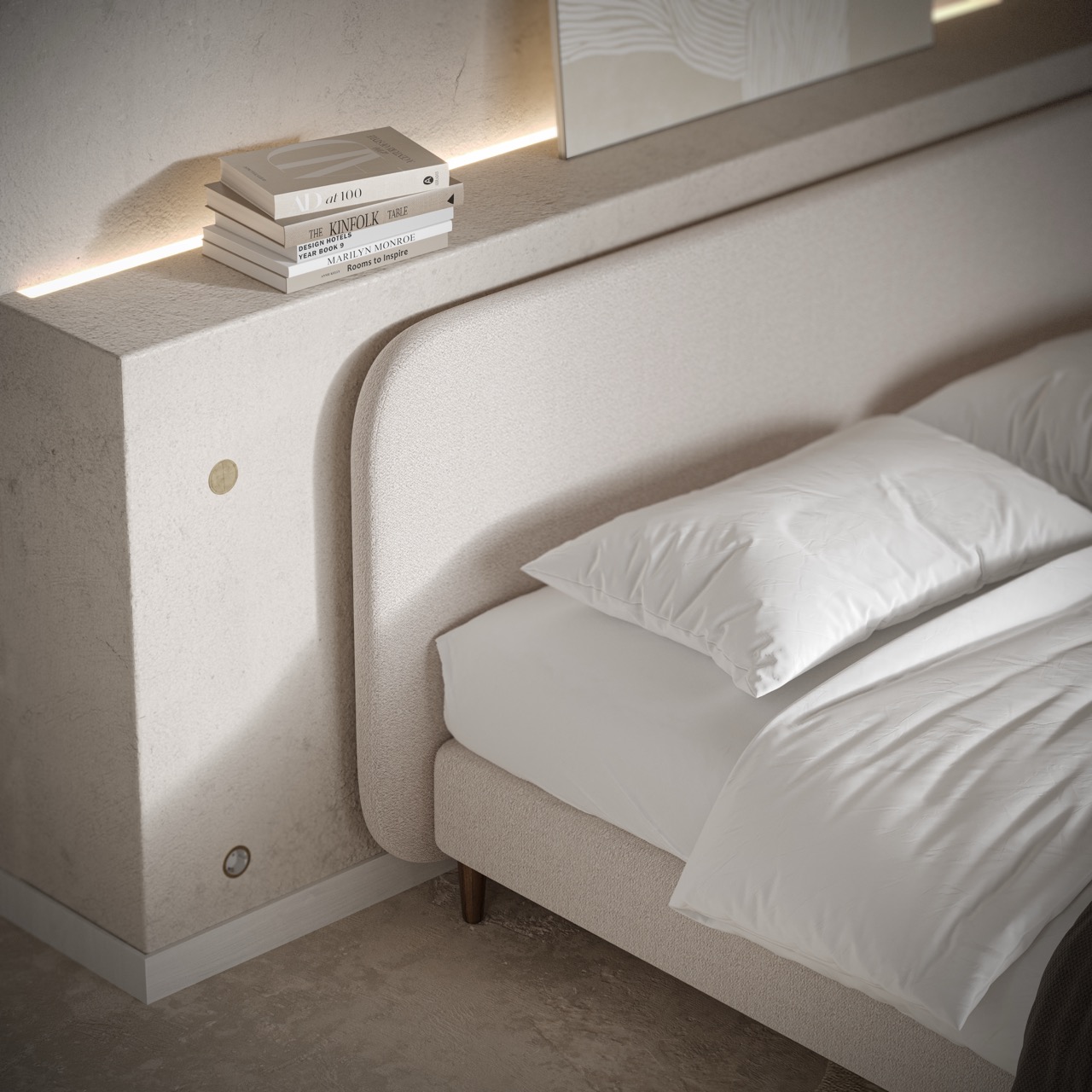 Boxspring fixe Revor Curve Box aux coins arrondis – Image 2